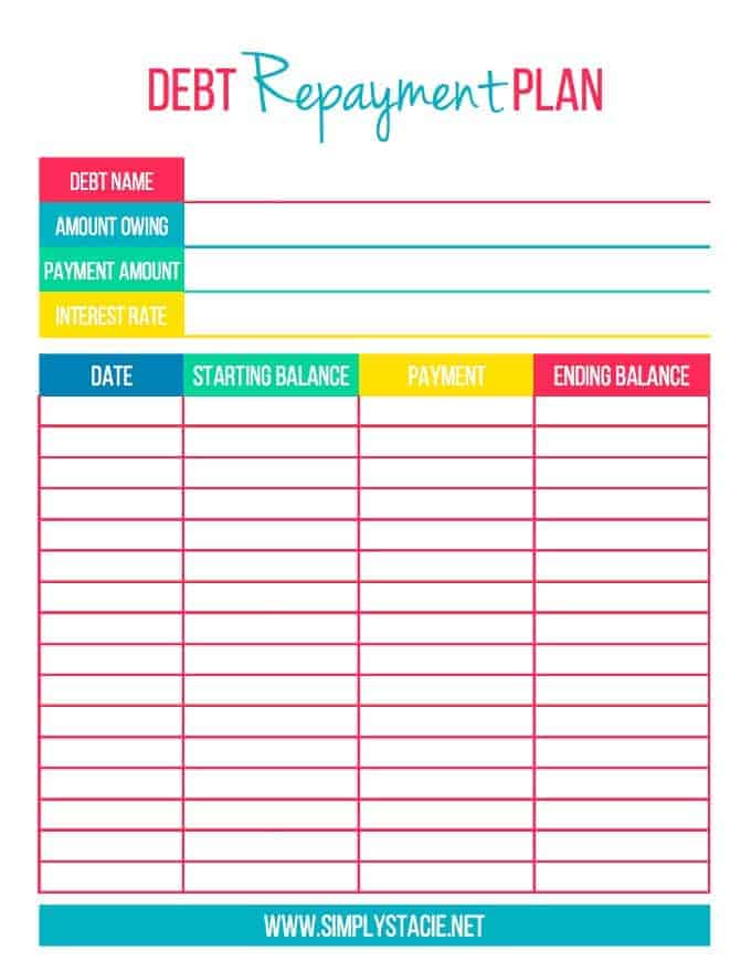 Free Finance Printables - Free Debt Repayment Plan Printables by Simply Stacie